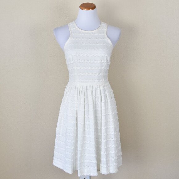 Trina Turk April Eyelash Fringe Trim Fit and Flare Dress - 2 - Picture 1 of 10